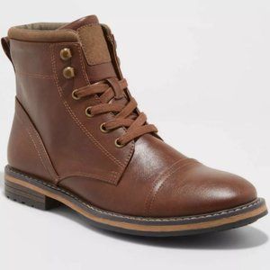 COPY - Brown Faux Leather Lace Up Boots - 9